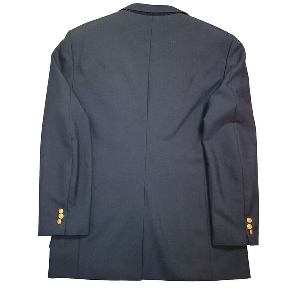 Arnold Palmer Mens Blazer 44L 2 Button Blue Blazer Sport Coat Jacket Gold Button - Picture 2 of 13